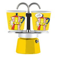 Гейзерная кофеварка Bialetti Mini Express Arte Lichtenstein с 2 стаканами (2 порции)