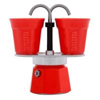 Гейзерная кофеварка Bialetti Mini Express Red с 2 стаканами (2 порции)