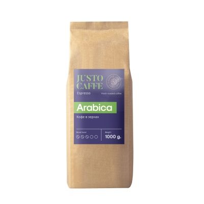 Кофе в зернах JUSTO Caffe Arabica, 1 кг.