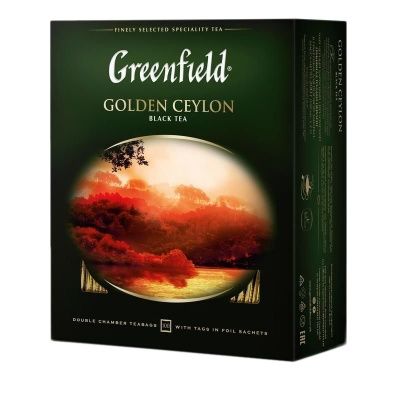Чай черный Greenfield Golden Ceylon, в пакетиках 100 х 2гр.