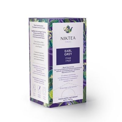 Чай черный Niktea Earl Grey, пакетики 25x1.75 гр. Чай черный Niktea Earl Grey, пакетики 25x1.75 гр.